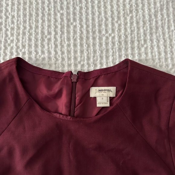 J. Crew Wool Red Mini Fit and Flare Dress with Crew Neck - Picture 5 of 8